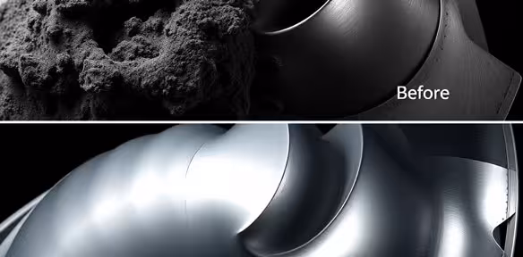 Aircraft turbine blade before and after laser cleaning